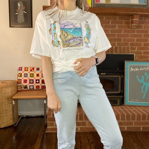 Vintage 1995 Martha's Vineyard Shell Footprint Boat Beach Scene Seagull … - Picture 5 of 16